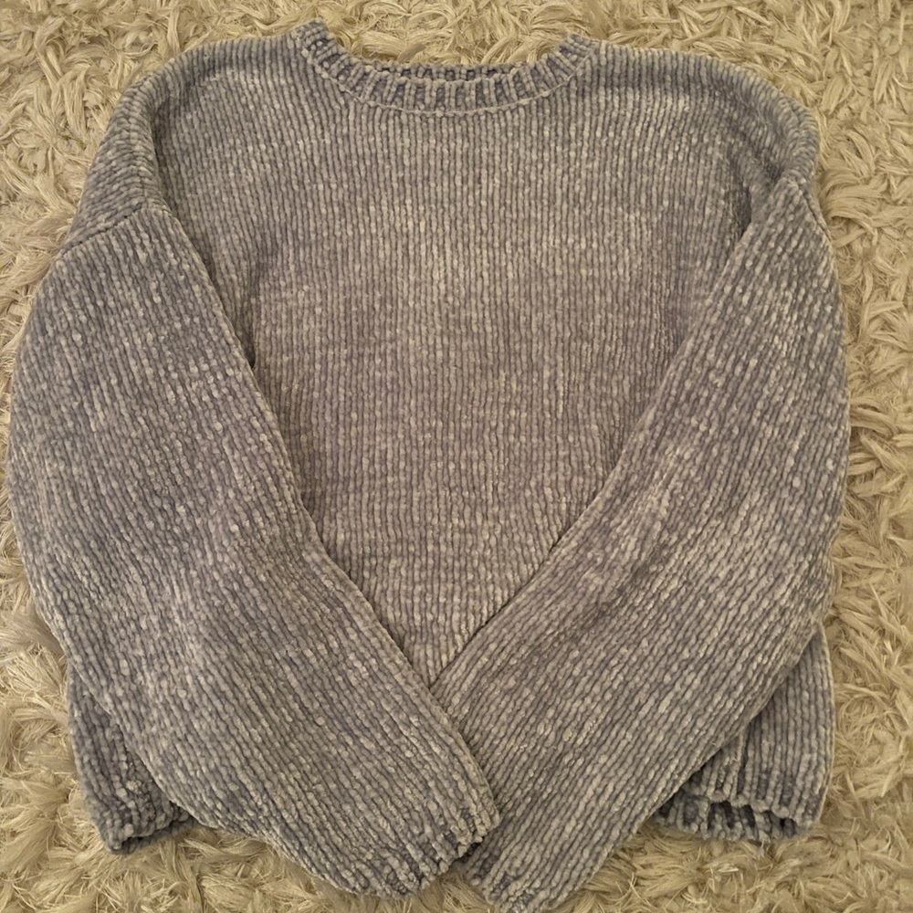 Silver velvet sweater